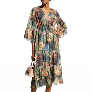 Johnny Was Traviata Venus Silk Dress With Slip